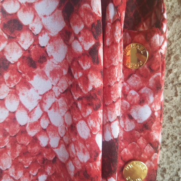 Michael Kors snakeskin print Red Dress snap button Small - Picture 6 of 8